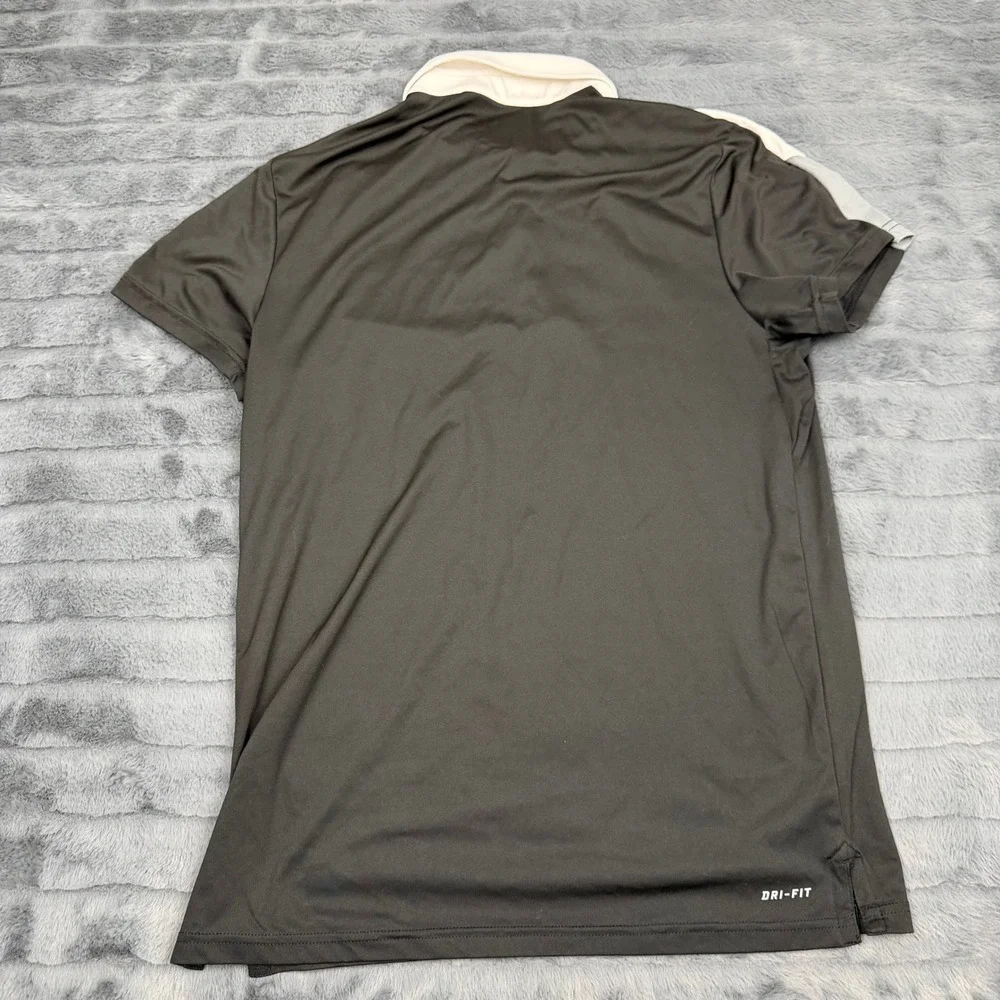 Nike Dri-FIT Polo Shirt Mens Small Black White Grey Colorblock Golf Swoosh 13560